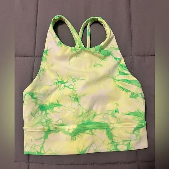 Lululemon Energy Bra High Neck Long Line Shibori- Sz 4 - Picture 2 of 5